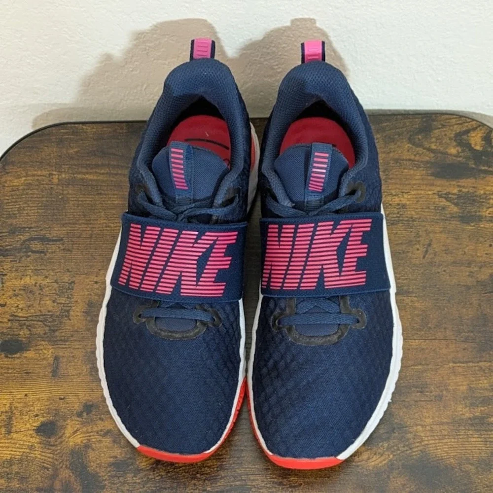 Nike Renew In-Season TR 10 Women Navy Pink Training Gym Shoes Comfort Soles Sz 8